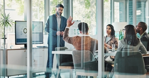 Tech meeting with multiple people