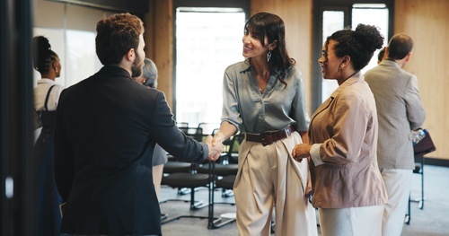 Woman shaking hands with someone