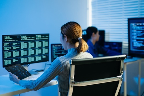 Woman working on computer